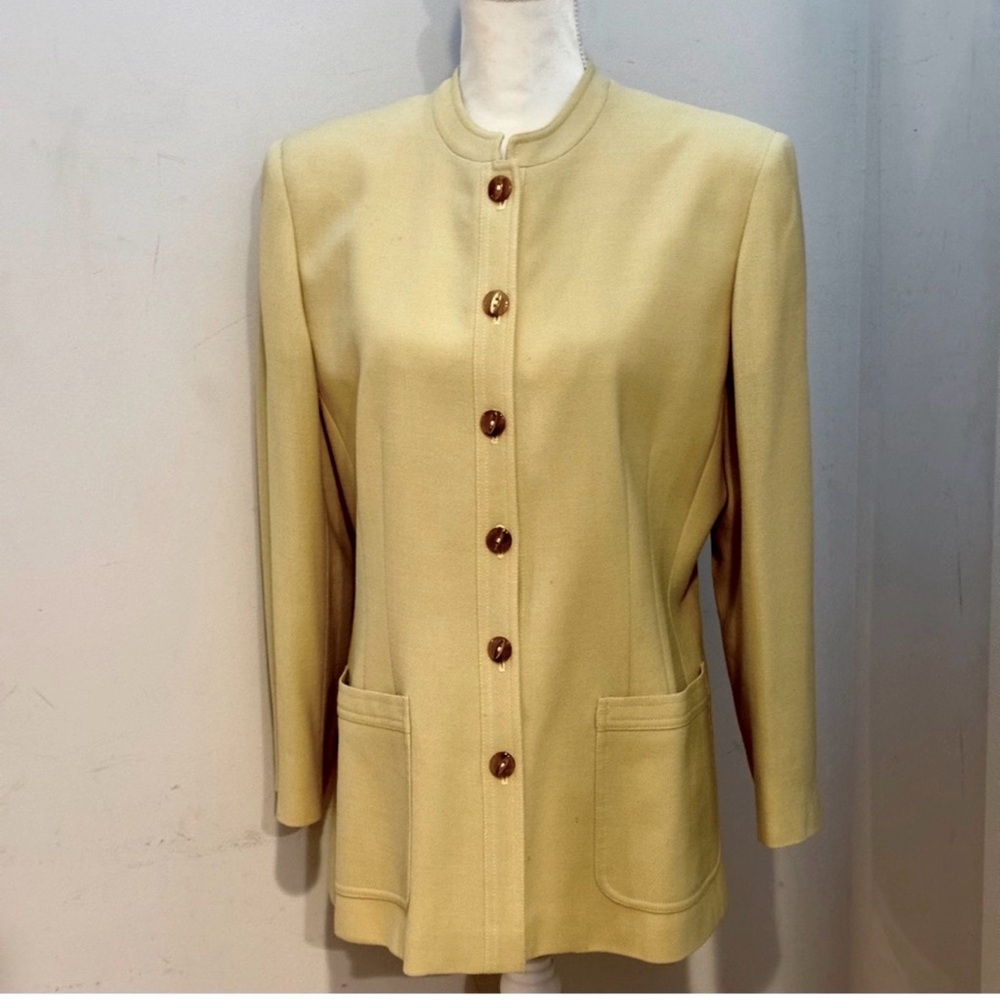 VALENTINO Miss V Vintage Yellow Wool Jacket, size 46 IT, 10 US